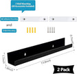 evron Acrylic Floating Shelves – 2 Pack Black Wall Shelf for Bathroom, Bedroom, or Kitchen – Easy Installation with Adhesive (No-Drill) or Screws (Drill Required) – 13.8