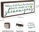 Happy St. Patrick's Day Decor, Irish Shenanigans Sign, Witty and Funny Decors for St. Patrick's Day, Home Party Decor, Farmhouse Decors for Table Shelf, Irish Decoration, 9.5x3.1x1 inches
