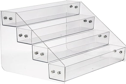 Acrylic Spice Rack, Tiered Spice Rack Shelf Seasoning Organizer for Countertop, Cabinet, Pantry, Kitchen Storage - 4 Tier