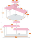 Homode 3-Tier Counter Organizer Shelf for Bathroom, Corner Shelf for Countertop, Over Sink, Make Up, Dresser Table, Desktop - Pink