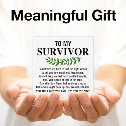 Inspirational Gift for Cancer Survivor, Cancer Survivor Gifts for Men Women Christian, Get Well Soon Gift, Cheer up Gifts, You Are a Warrior Wooden Sign Desk Table Shelf Decor 5 x 5 Inches