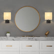 Black Wall Sconces Set of 2, Bedside Wall Lights for Bedroom, Plug in Wall Sconce with USB Ports and Outlets, Modern Wall Lamp for Mirror Kitchen Living Room Hallway, E26 Base (LED Bulbs Included)