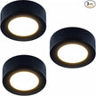 LUMILAND Wired LED Puck Lights (2.7Wx3) Plug-in Lighting Natural White (4000K), LED Cabinet Light for Kitchen Can Be Surface Mount or Recess Mount, Black