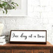 One Day At A Time Sign, Inspirational Wood Decor, Farmhouse Wood Block Sign Desk Decor, Tabletop Decorations for Home Office Cubicle Shelves, Aesthetic Wooden Wall Plaque
