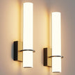 Modern Wall Sconces Set of 2, 5 Color Temperature Linear Dimmable, Adjustable Warm to Cool White, Hardwired Wall Lights for Bedroom, Living Room, Hallway (Black)