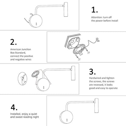 ZEROUNO Wall Mounted LED Reading Light for Bedroom Hardwired Wall Sconce with Switch on/Off Modern 3000K Swing Arm Bedside Wall Mount Lamp (Antique Bronze)