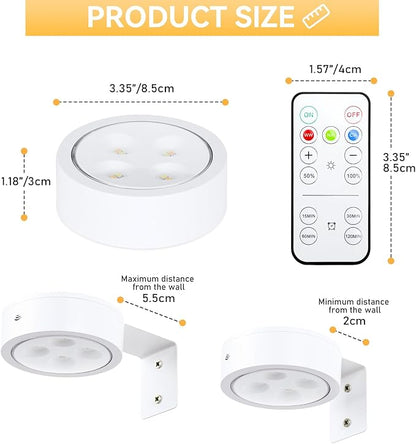 2-Pack Picture Light Battery Operated, LED Painting Lights with Remote, Dimmable and Timer Painting Light, Art Display Light for Picture Frame Artworking Portrait, Home Wall Decor wall lights, White