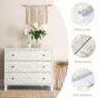 Peel and Stick Wallpaper Boho Wallpaper Geometric Beige and White Contact Paper Modern Striped Self-Adhesive Removable Wall Paper for Bedroom Cabinets Drawers Vinyl Roll 17.3