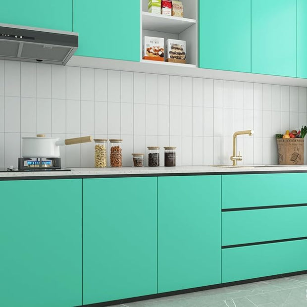 Livelynine 15.8x394 Peel and Stick Wallpaper Solid Color Texture Wall Paper Pastel Contact Paper Removable Stick on Wallpaper for Bedroom Girls Boys Room Kids Classroom Aqua Blue Green Vinyl Wrap