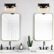 PAZALA 2-Lights Black Bathroom Vanity Lights, Modern Bathroom Lighting Fixtures with Globe Glass Shade, 14in Matte Black Wall Lamp for Bath Over Mirror Kitchen Living Room Hallway Cabinet Porch