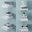 WELLAND 9 1/4 inch White Mission Floating Shelves for Wall, Bathroom Wall Mount Shelves, Wood Modern Display Shelves, Book Shelves,for Bedroom,Living Room and Kitchen