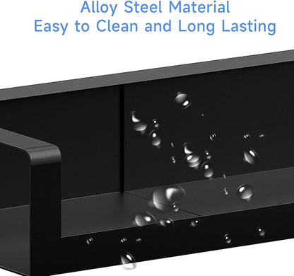 4X Strong Magnetic Stove Top Shelf, Adjustable 15-30 Inches, Fits Various Stove Lengths, Kitchen Organizer, Holds Spices, Condiments and BBQ Sauces (Matte Black)