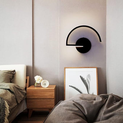 Simple Wall Sconce Matte Black Wall Light 8W LED Wall Lamp, Semi-arc Shape Wall Mount Lighting Fixtures Modern Sconces for Bedroom Bedside Living Room Hallway Stairwell
