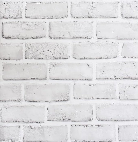 Hopeak White Brick Wallpaper, Self-Adhesive Peel and Stick Wallpaper Waterproof and Removable Good for Home Decoration and Furniture Renovation (17.5 x 511Inch)