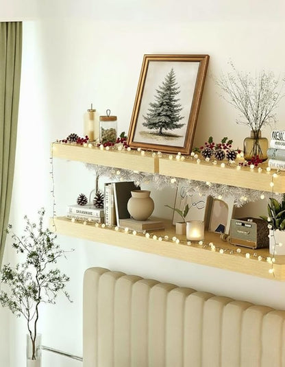 VIYYIEA Gold Framed Canvas Art, Vintage Christmas Tree Decor, 12x16Inch, Winter Retro Pine Picture Painting Gifts, xmas Decorations for Bedroom Living Room Shelf Fireplace