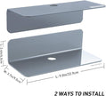 OAPRIRE Grey Acrylic Floating Shelves Set of 2 - Easily Expand Wall Space - Small Wall Shelf with Strong Adhesive for Bathroom, Bedroom, etc