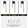 Black Wall Sconce Mid Century Black Wall Lamp Modern U-Shape Linear Wall Light with White Milk Glass Shade Wall Lamp for Bedside Dining Room Bathroom,G9 Bulb