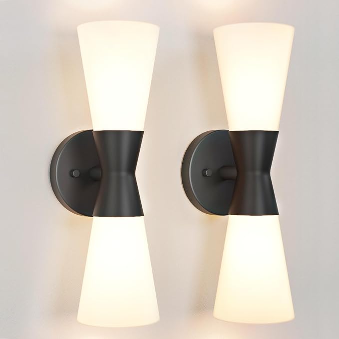 Wall Sconces Set of 2 for Bathroom, Modern Indoor Vanity Light Fixtures 15