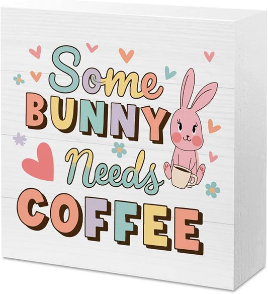 Easter Decor Indoor Easter Party Decorations Farmhouse Easter Peeps Bunny Rabbit Egg Sign for Home Bathroom Room Badroom Table Mantle Office Dessk Decor