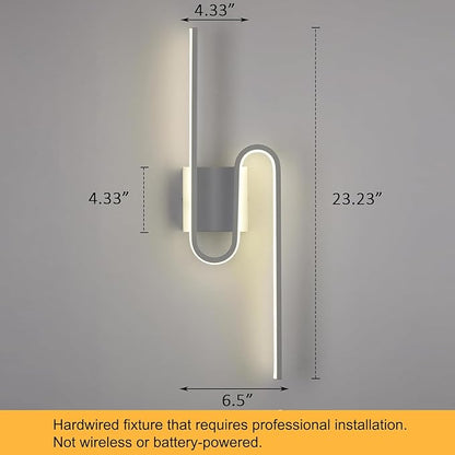 White Modern Wall Sconce Light Led Sconces Wall Lighting Indoor Wall Light Sconces Hardwired Bathroom Bedroom Wall Lights