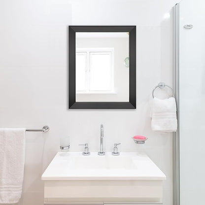 Ruomeng Rectangular Wall Mirror 16" x 20" Framed Mirror for Bathroom, Bedroom, Entryway, Living Room, Black