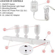 HONWELL Track Lighting LED Spotlights with 3 Rotatable Lights Heads, Under Cabinet Counter Lighting Plug in Accent Lights Remote Controlled Ceiling Track Light for Wall Picture Artwork Display