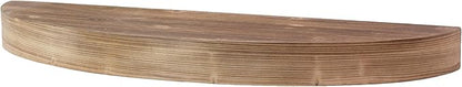 American Art Decor Large Rustic Round Oval Wood Decorative Floating Wall Mounted Shelf - Brown - 36" L x 3" H x 10" D