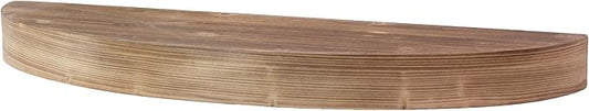 American Art Decor Large Rustic Round Oval Wood Decorative Floating Wall Mounted Shelf - Brown - 36" L x 3" H x 10" D