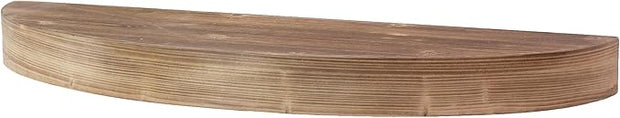American Art Decor Large Rustic Round Oval Wood Decorative Floating Wall Mounted Shelf - Brown - 36" L x 3" H x 10" D