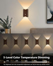 Rechargeable Motion Sensor Wall Sconce Set of 2 – 5000mAh Wireless Battery Operated Wall Light Indoor, 3 Colors Up/Down Lighting Magnetic Night Light with Remote Control for Bedroom, Hallway (Walnut)
