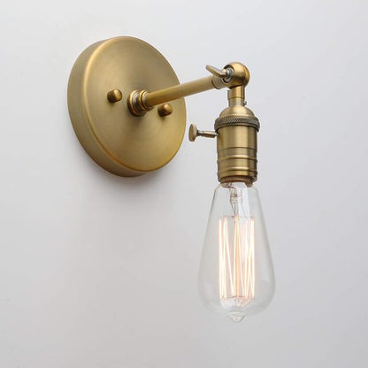 PERMO Industrial Mini Single Sconce Adjustable Simple Metal Wall Sconces Wall Mount Light Fixture, Hardwired, E26 Base, Gold