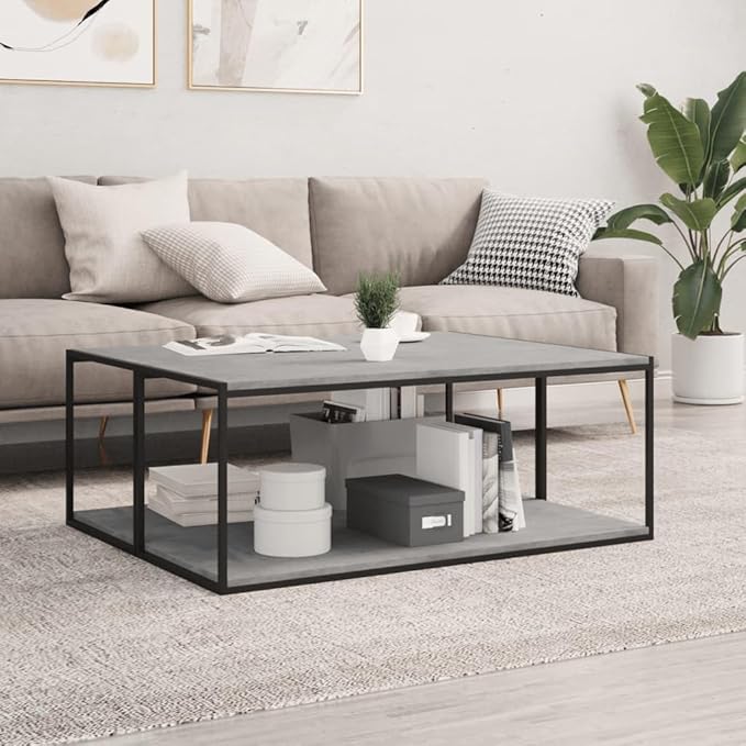 Set of 4 Floating Wall Shelves, Concrete Grey Engineered Wood Decorative Display Ledges, Modern Minimalist Storage Shelves for Living Room, Bedroom, and Home Office