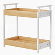 KLM Countertop Coffee Station Organizer, 2 Tier Wooden Shelf for Coffee Bar Accessories, Condiment Storage Caddy for Kitchen, Bathroom Counter Organizer, Home, Office - Natural