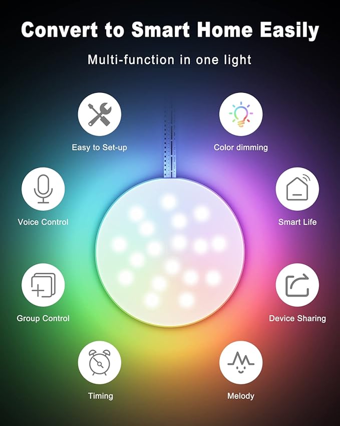 MYPLUS Smart Under Cabinet Lights, Ambiance Puck Lights Compatible with Alexa and Google Home,WiFi Controlled Dimmable and RGB Color Smart Lamp Fixture (7cm-4PCS)