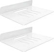 Steel Floating Shelves for Wall,Small Wall Shelf，Suitable for Bedroom, Living Room, Bathroom, Kitchen, Office (White, 2Pack 11.81x8.46 in)