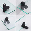KES Bathroom Shelf 20 Inch Rectangle Floating Glass Wall Shelf Tempered Glass Matte Black Finish, BGS3201-BK