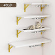 YGEOMER Floating Shelves for Wall, Different Sizes White Wall Shelves for Living Room, Bathroom, Bedroom, Kitchen, Home Decor (Set of 4)