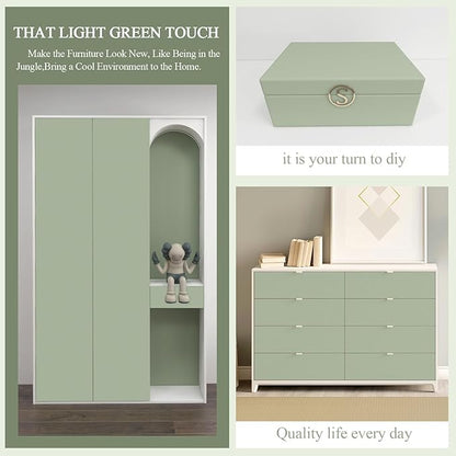 practicalWs Sage Green Wallpaper Stick and Peel Green Contact Paper 17.7'' x 393.7'' Removable Wallpaper Self-Adhesive Vinyl Solid Wall Paper for Bedroom Kitchen Cabinets