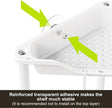 Orimade Rustproof 2 Tier Floor Standing Corner Shower Caddy Organizer, Plastic Metal Splicing Floor Corner Shelf Rack Stands for Bathroom, White