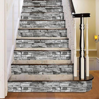 Yancorp 32.8ft Peel and Stick White Grey Wallpaper Stone Brick Wallpaper Self-Adhesive Backsplash Decorative Wallpaper Wall Covering…