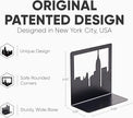 Geomod Decorative New York City NYC Skyline Metal Bookends (Black, 1 Pair) Book Ends for Tables, Desks, Shelves | Bookends to Hold Tall, Hardback Books…