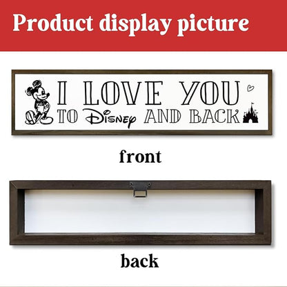 Love Sign Decor, Decorative Signs and Plaques, Wooden Box Signs for Home Decor, Master Bedroom Decors, Farmhouse Wall Decoration, Desk Decors Art, I Love You to Disney and Back Sign