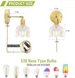 Plug in Wall Sconces,Plug in Wall Lamp, Vintage Wall Light with Clear Tulip Glass Lampshade, 3-Way Dimmable with Dual Switches, No Wiring Needed for Bedroom Wall Decor and Hallway