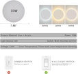 Modern Minimalist Wall Light White/Black Round Disc Wall Sconce Metal Circular Stairwell Lighting Dimmable LED Sconce for Living Room Bedroom