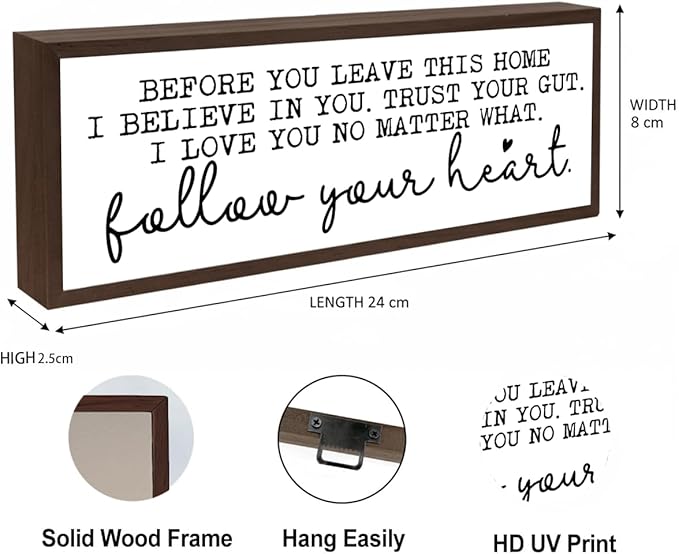 Before You Leave This Home Sign, Love Decoration for Home, Positive Quote Family Sign, Decorative Framed Wood Signs, Living Room Decors, Kids Bedroom Decor, Gift for Daughter Son Kids