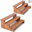 JinDoWin Cabinet Spice Organizer, Spice Organization for Cabinet, 3 Tier Spice Rack Organizer for Cabinet, Seasoning Organizer & Seasoning Rack, Kitchen Cabinet Organizer (2, Dark Bamboo)