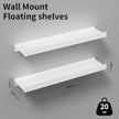 Floating Shelves for Wall, Wall Mounted Shelves with Lip for Storage, Metal Display Shelves for Home Decor, Kitchen/Living Room/Bedroom/Bathroom Shelf, White 20 inch 2 Pack