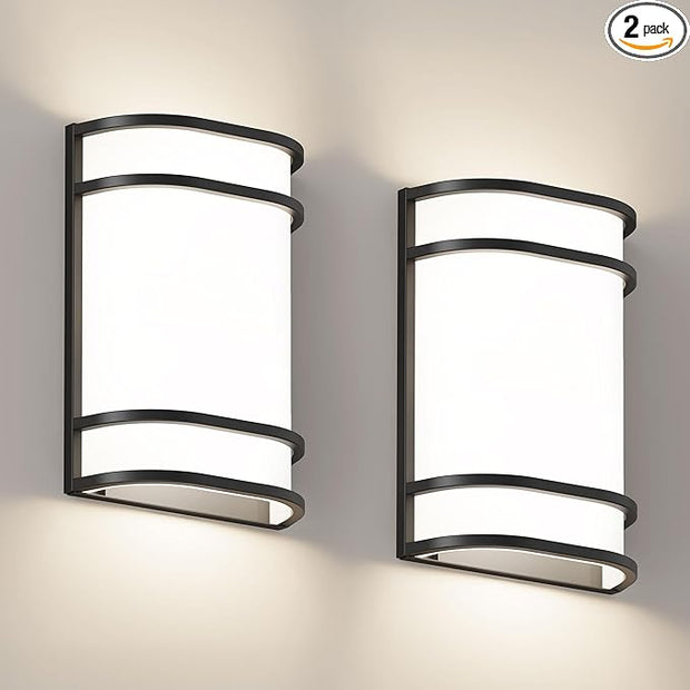 Indoor Wall Mount Light - 2 Pack 3000K/4500K/6000K Adjustable Black Modern Wall Sconce Lighting for Hallway Staircase, Corridor, Bedroom, Living Room, Kitchen(Black, 2 Pack)