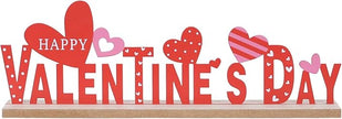 MEETYAMOR Valentines Day Decorations, Wood Metal Happy Valentines Day Sign for Table Decor, Farmhouse Rustic Valentines Day Decorations for Home, Kitchen, Mantle, Shelf
