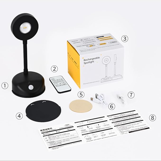 Wireless Picture Light Battery Operated, 2200mAH Rechargeable Painting Light with Motion Sensor and Rotatable Tube, Stepless Dimming Art Display Light for Picture Frame (Black)